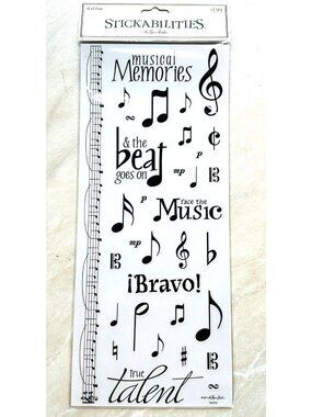 The Paper Studio Stickabilities Scrapbook Stickers 2007 Music Notes Crafts More